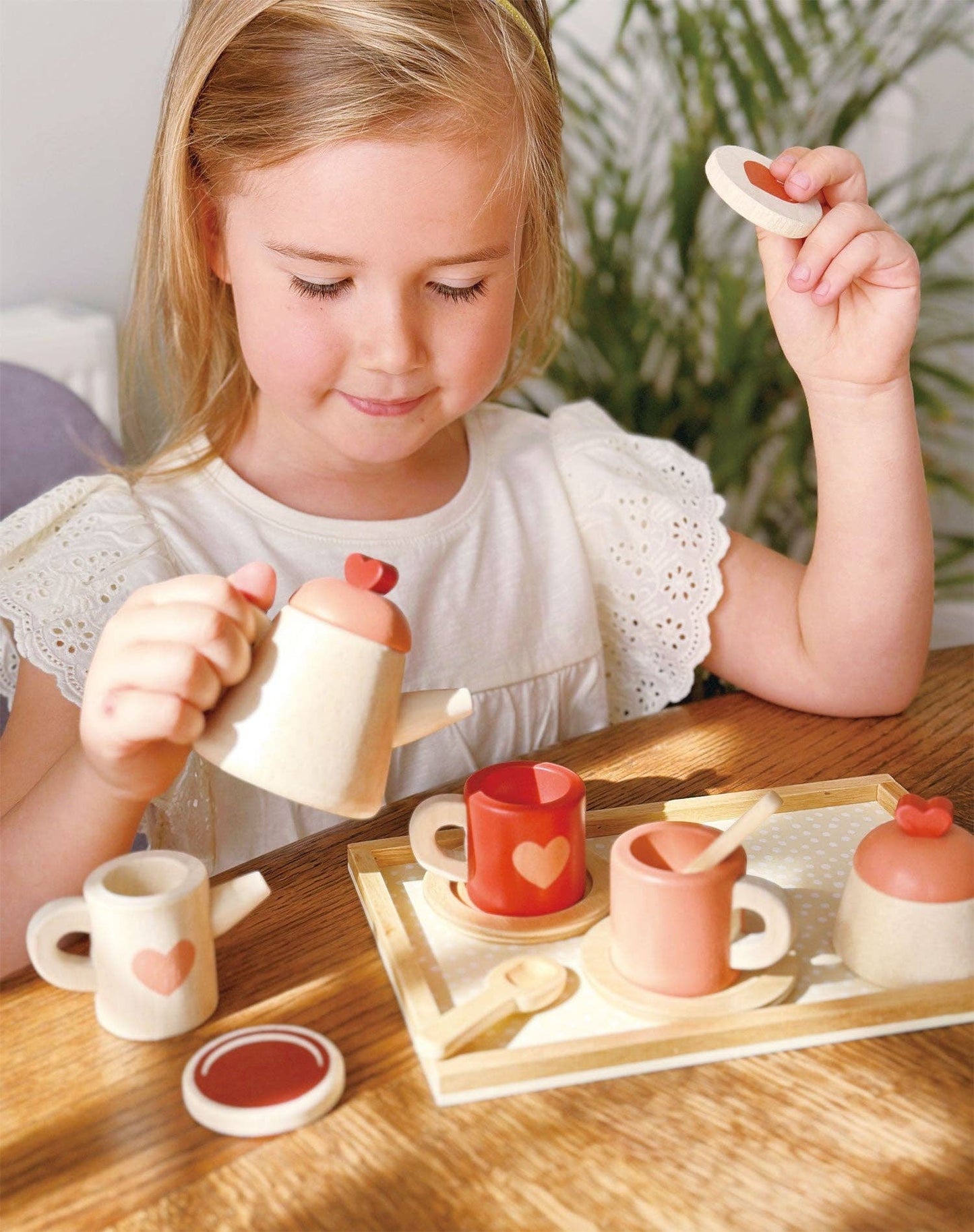 Wooden Tea Time Tray Set