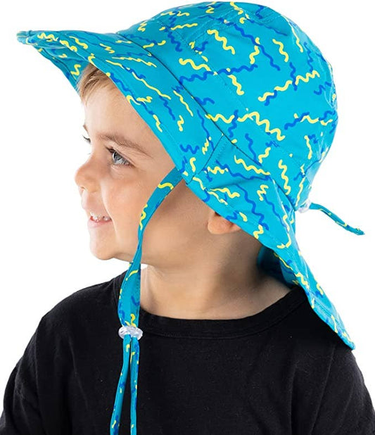 Squiggle sun hat for kids soft breathable summer UPF front view