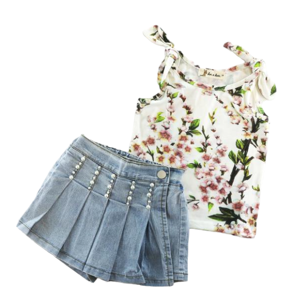 Knot Shoulder Floral Tank