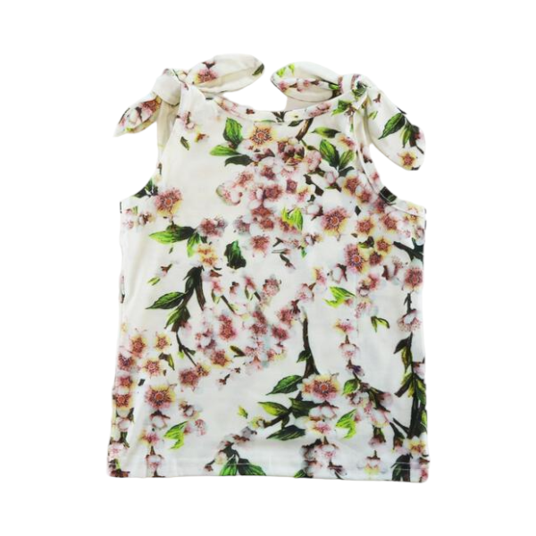 Knot Shoulder Floral Tank