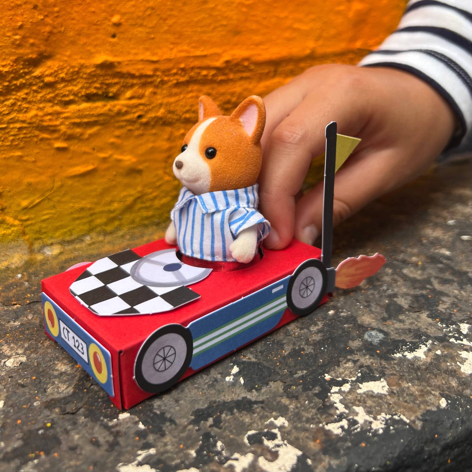 Kids matchbox racing car kit contents lifestyle view