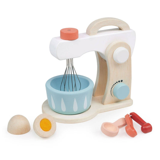 Wooden toy stand mixer