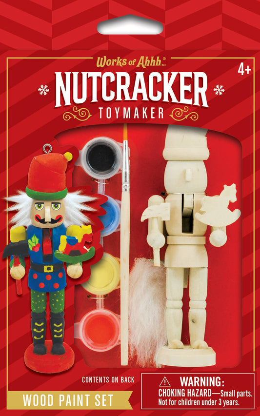 Nutcracker toymaker wooden ornament paint kit