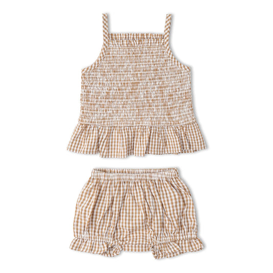 Rhys Organic Smocked Top & Bloomers