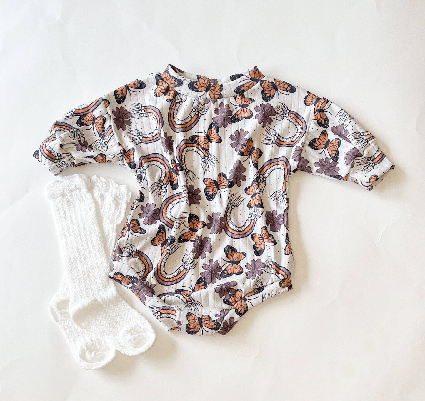 Rainbows and Butterflies Sweater Romper