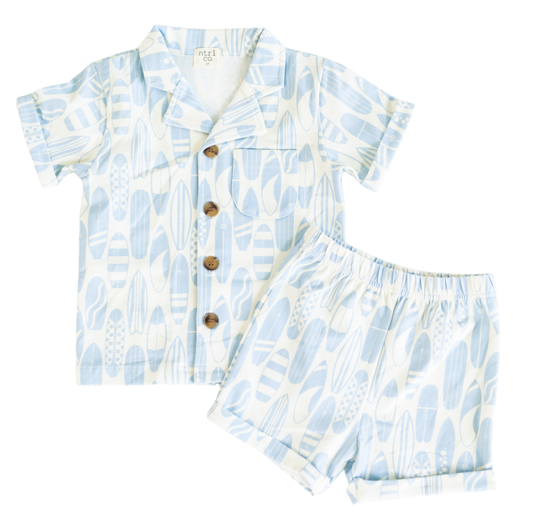 Surf's Up Collared Set