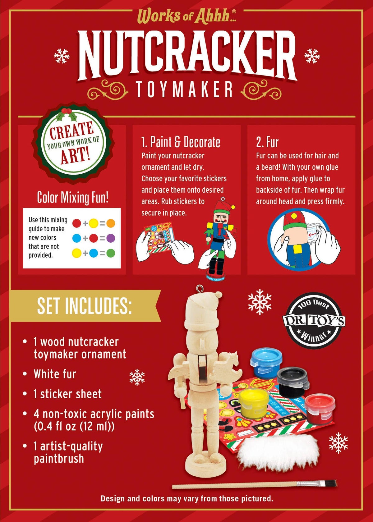 Nutcracker Toymaker Ornament Wood Paint Kit