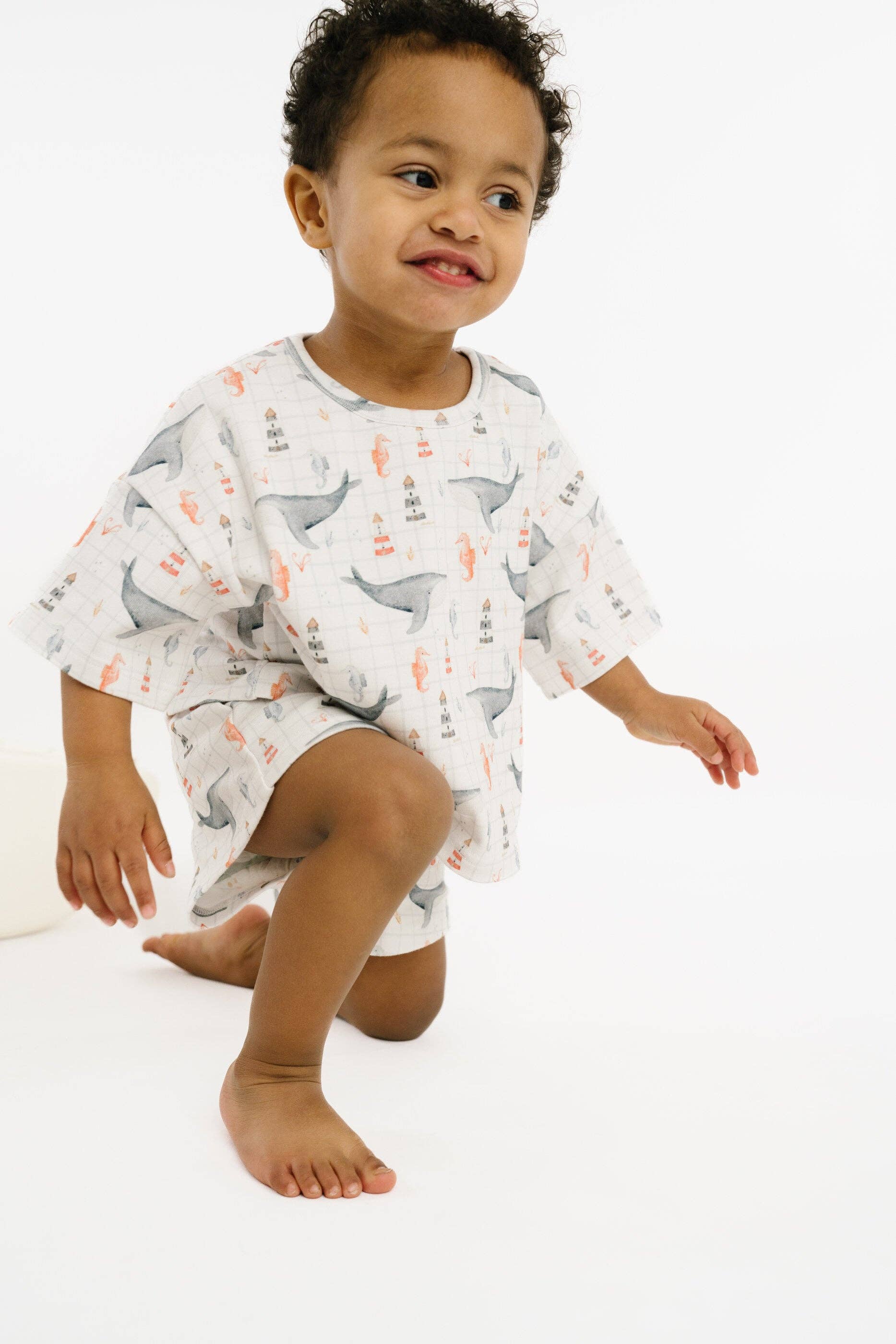 Girls ocean explorer two piece slouchy set for playdates and casual outings