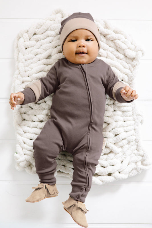 Color Block Organic Zipped Romper