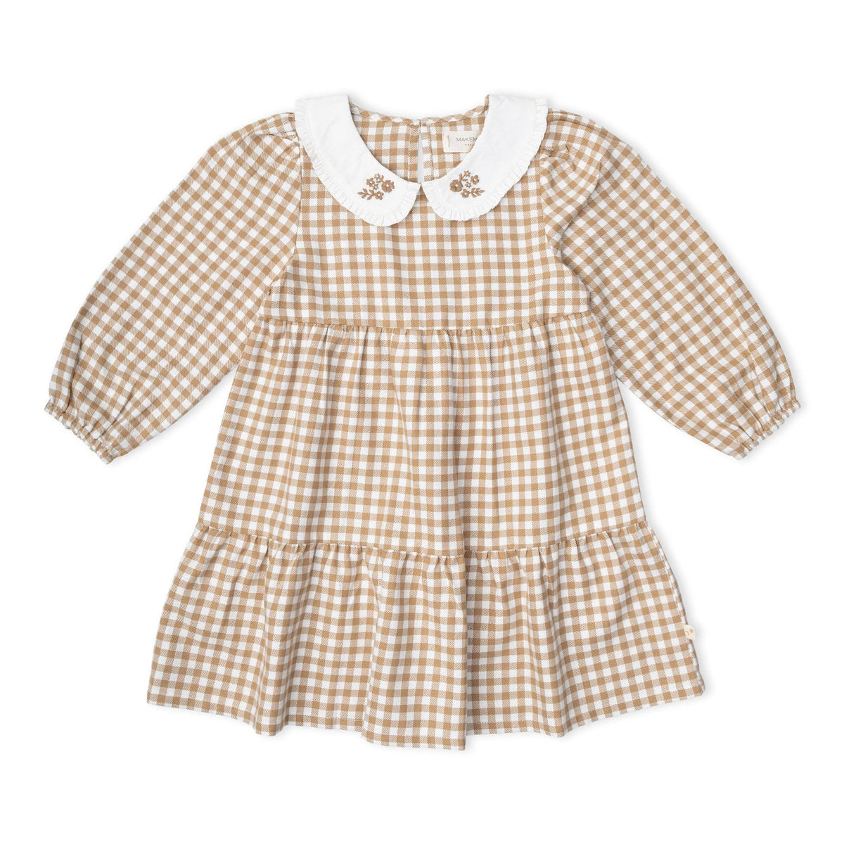 Organic Collar Oat Gingham Dress for toddler