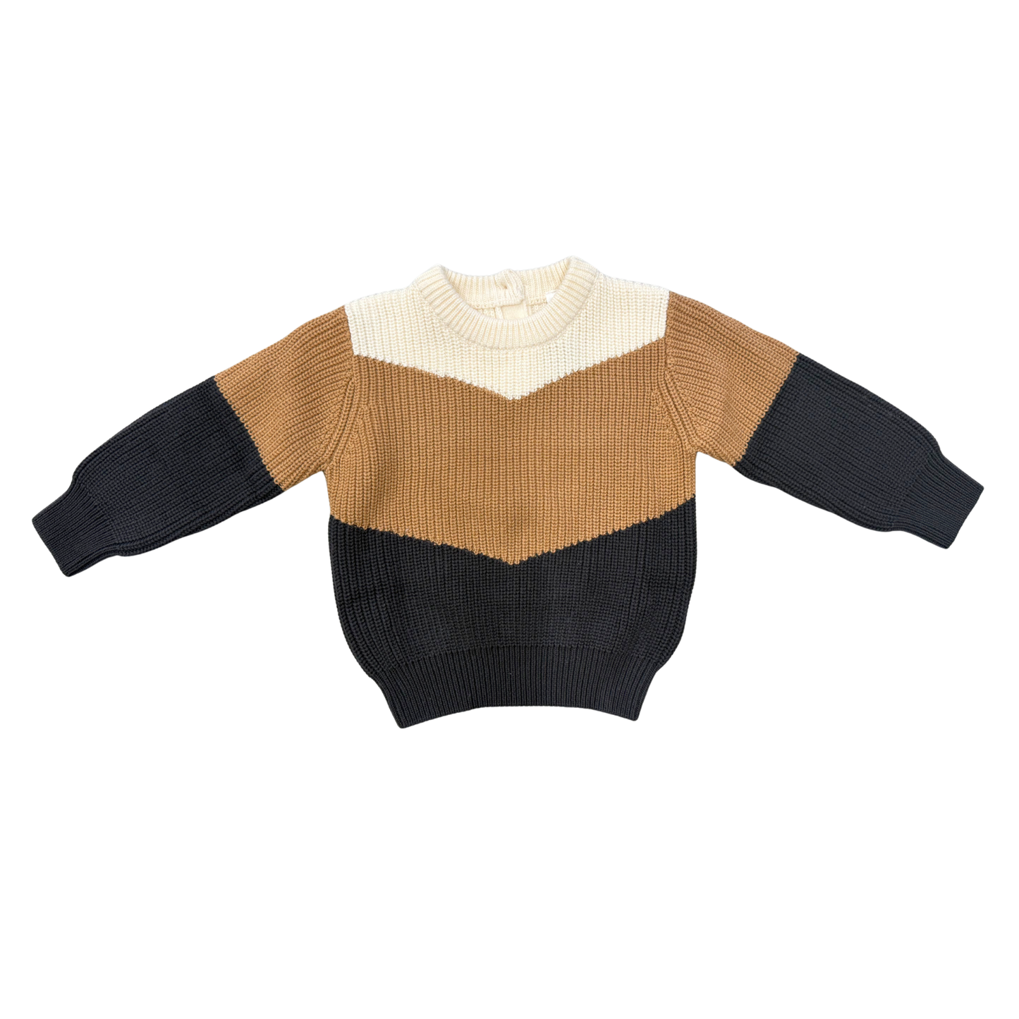 Dark colorblock knit sweater for kids