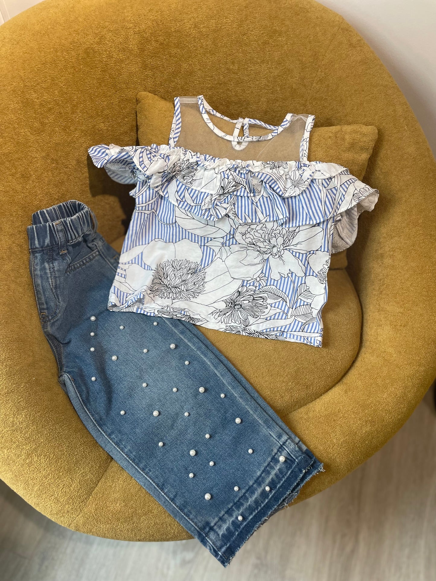 Cold Shoulder Floral Blouse