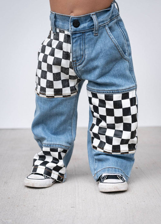 Checker Patch Jeans