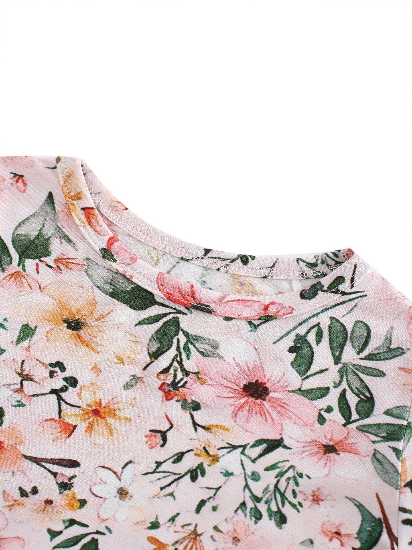2 Piece Short Sleeves Floral PJ Set