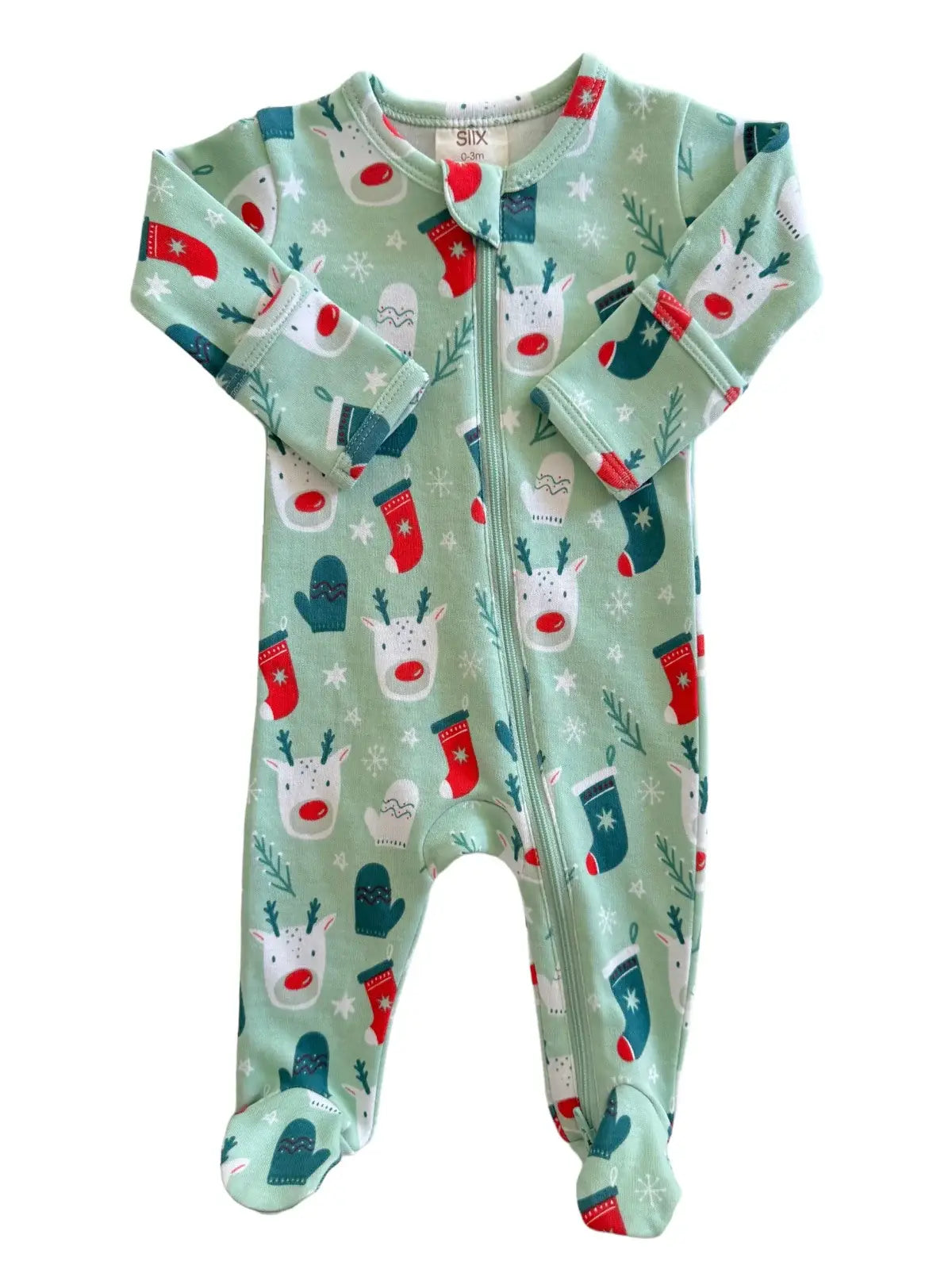 Reindeer Organic Zip Footie