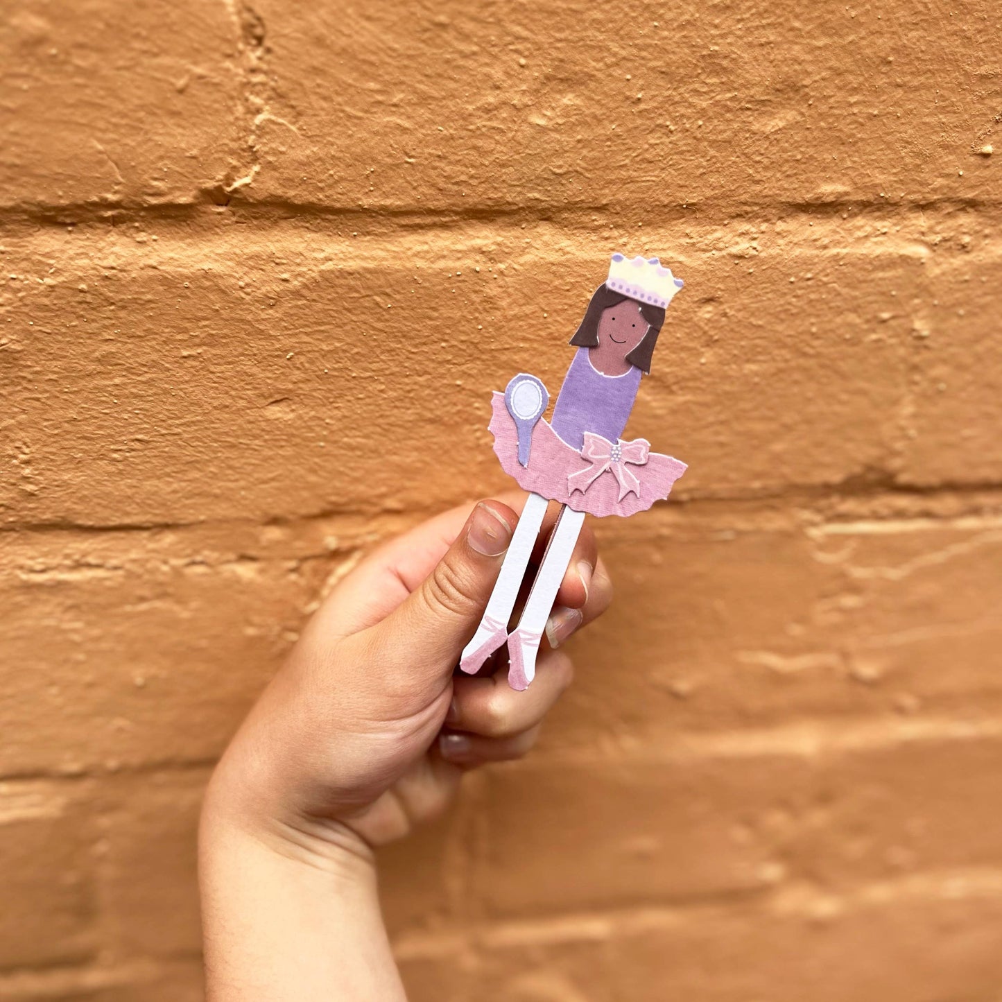 Kids ballerina peg doll kit contents lifestyle view