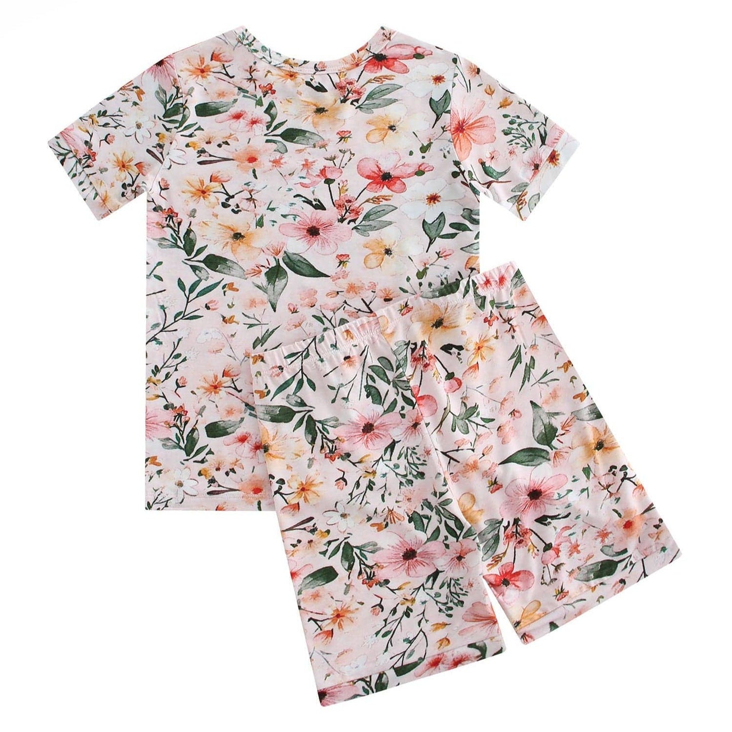 2 Piece Short Sleeves Floral PJ Set