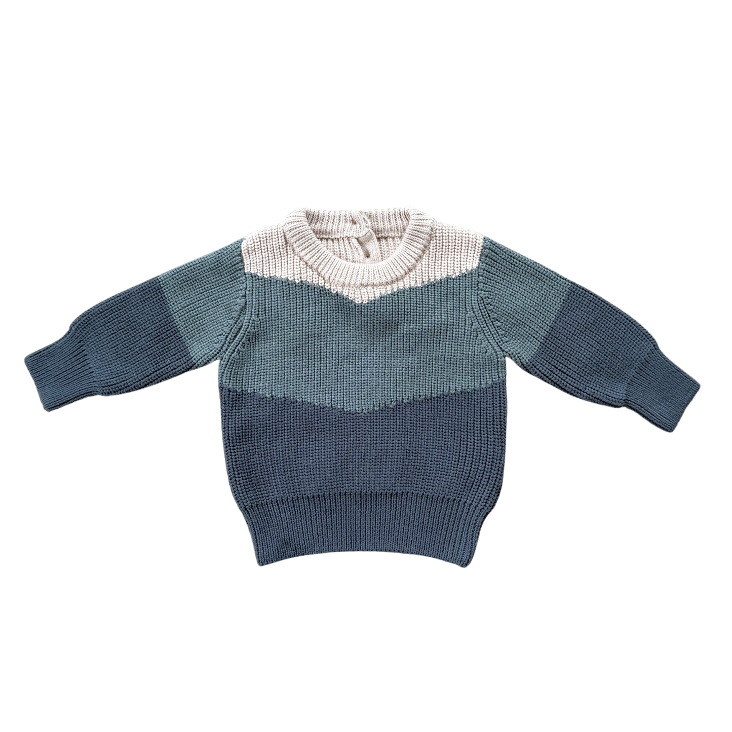 Tri-Color Cotton Sweater