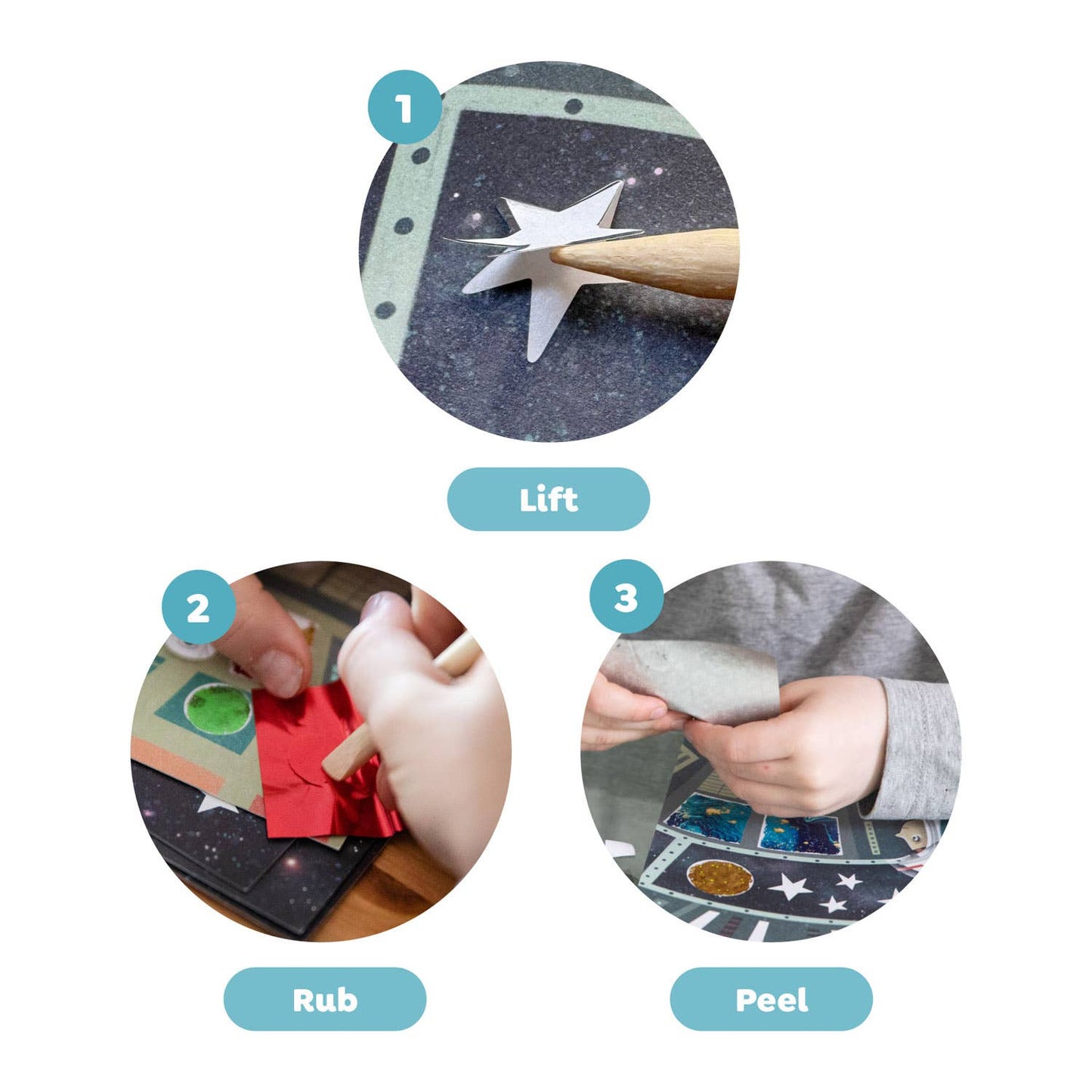Kids space foil art kit packaging view
