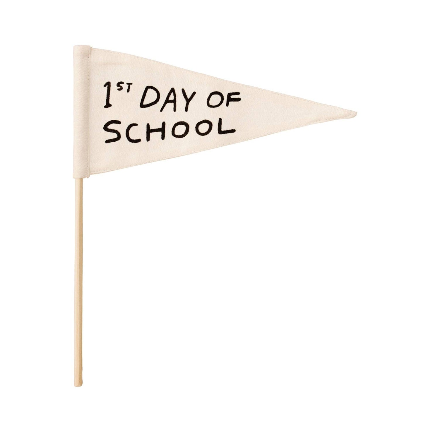 First Day canvas pennant flag handmade kids room back to school wall decor front view