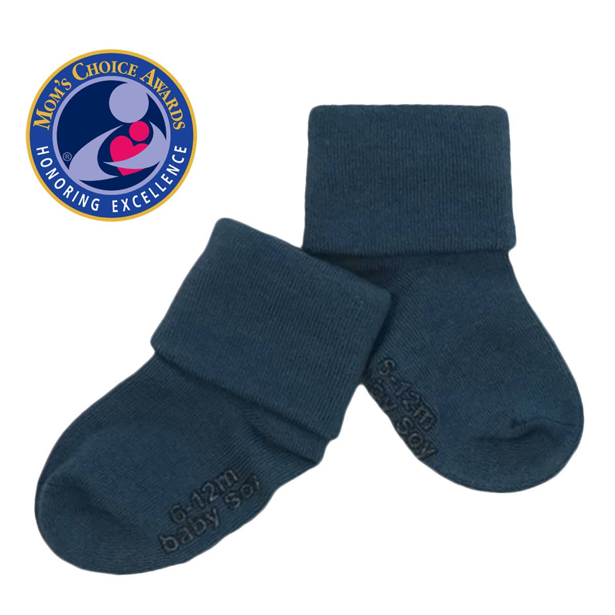 Stay-on baby socks assorted colors flat lay view