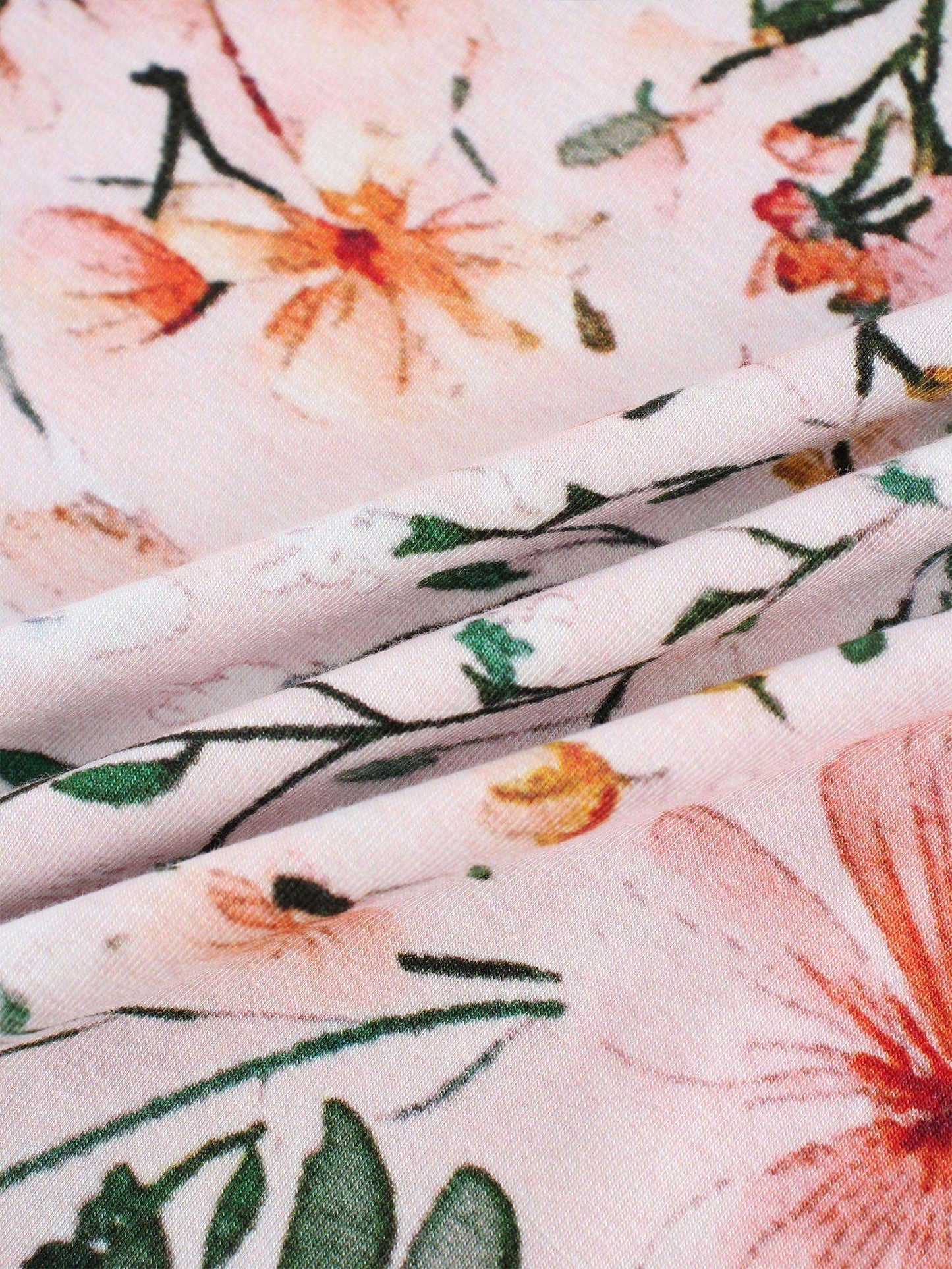 2 Piece Short Sleeves Floral PJ Set