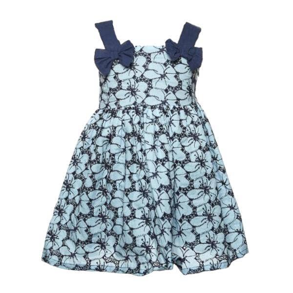 Floral embroidery dress for girls soft boutique embroidered detail front view