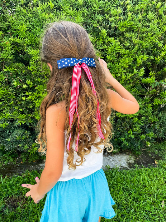 USA Ribbon Hair Bow
