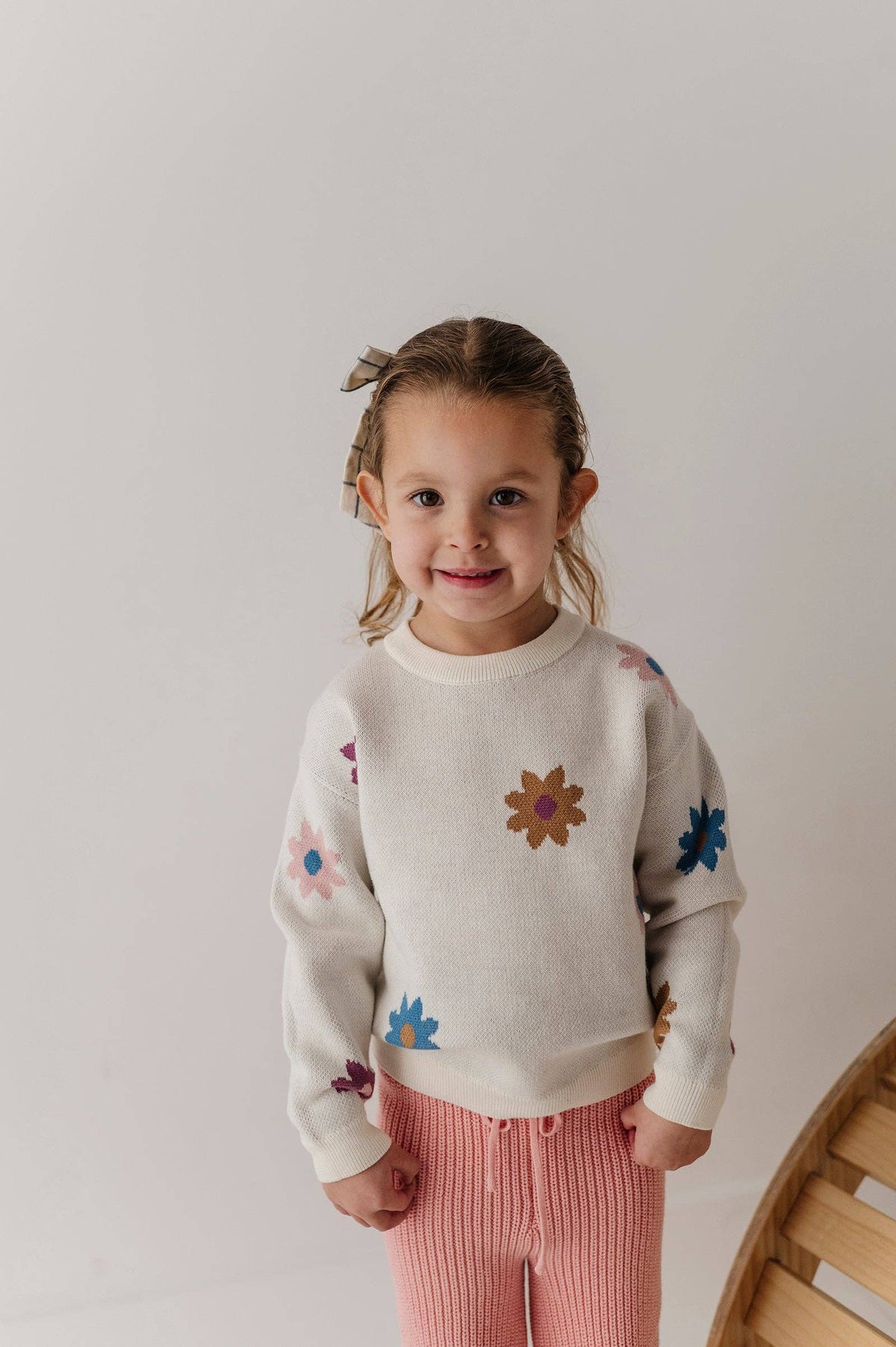 Puppies print knit sweater for kids