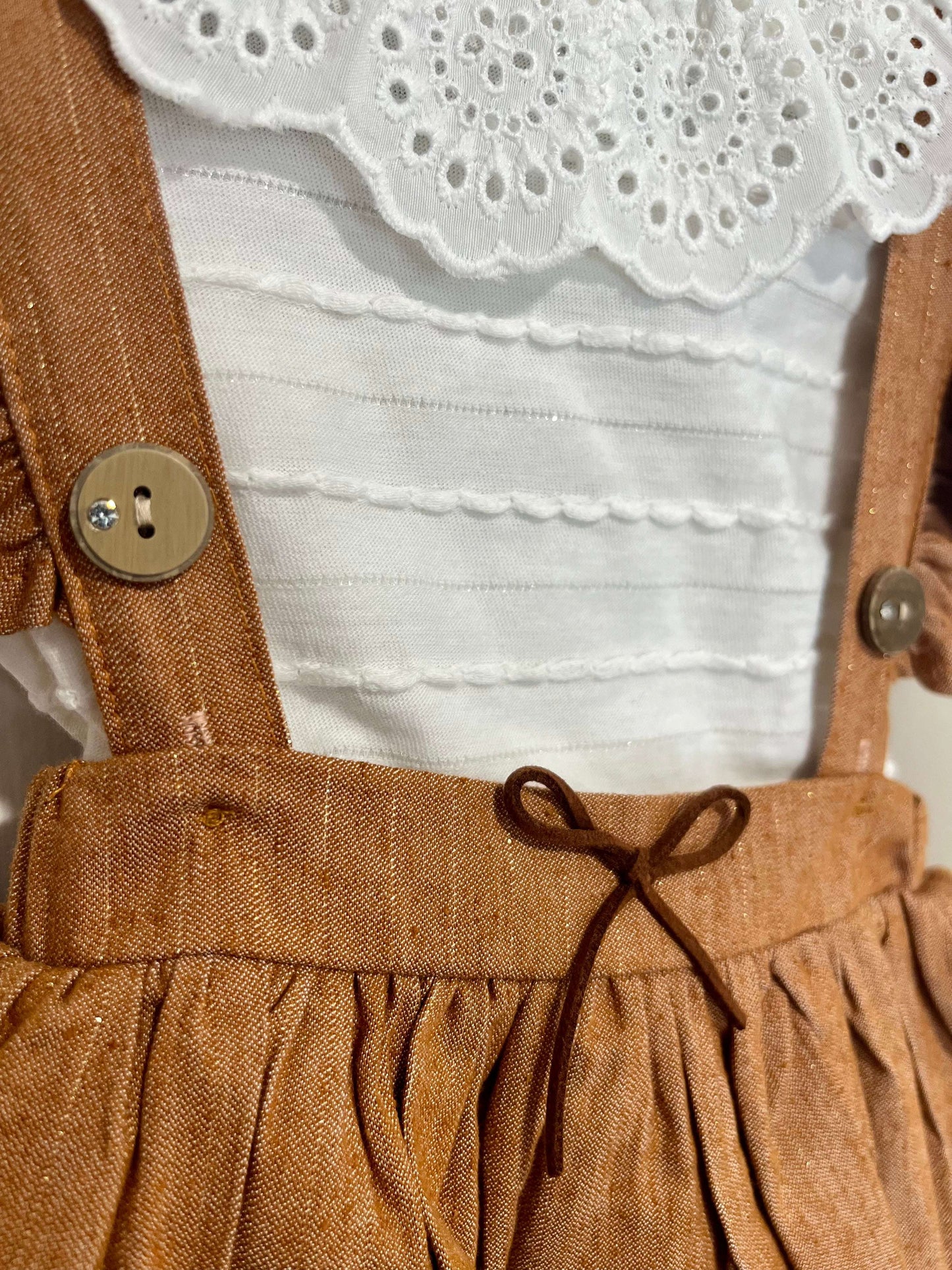 Girls Ariana collared blouse set side view detail