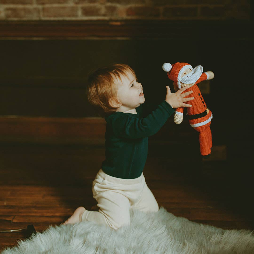Santa Plush Doll with Rattle - Cotton