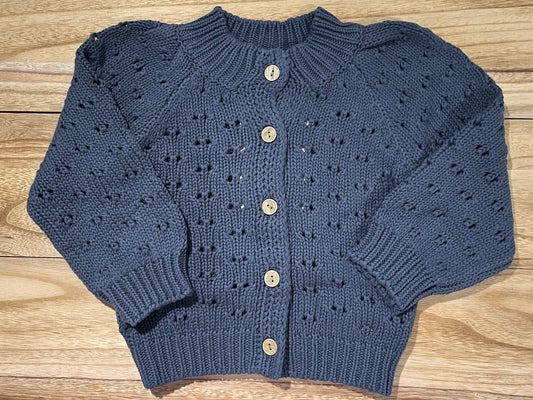 Cotton Sapphire Blue Teddy Cardigan