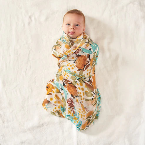 Wattle Wander Bamboo & Organic Cotton Swaddle