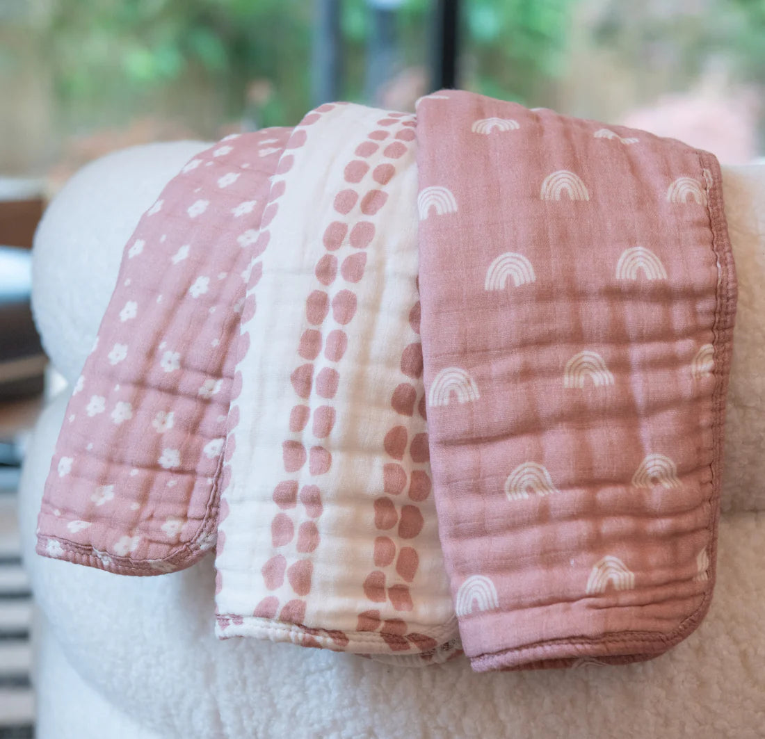 Set of 3 Organic Muslin Baby Cloths