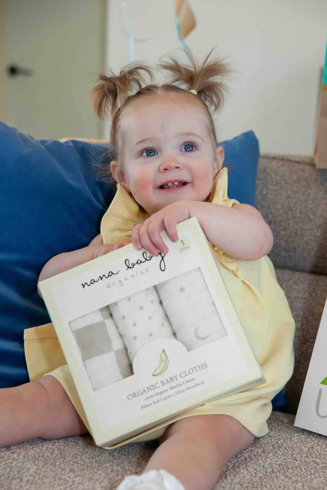 Set of 3 Organic Muslin Baby Cloths