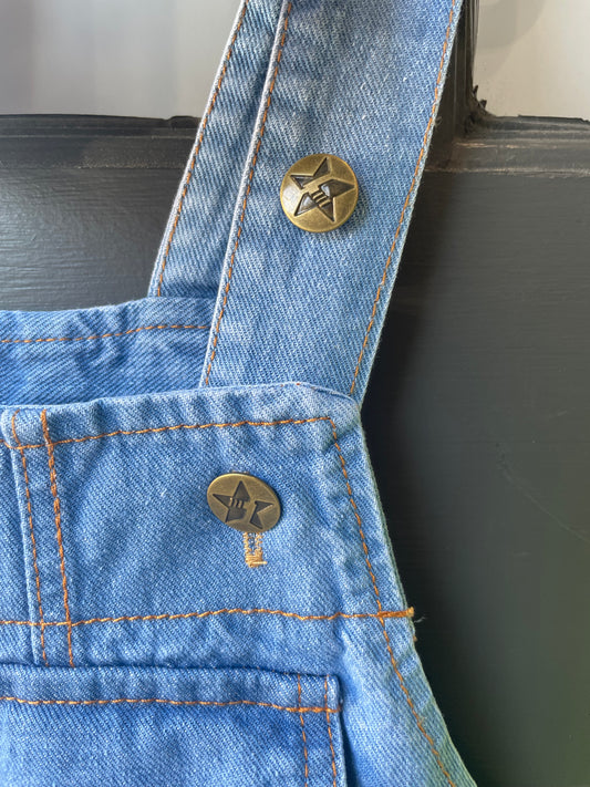 Faded Denim Overalls