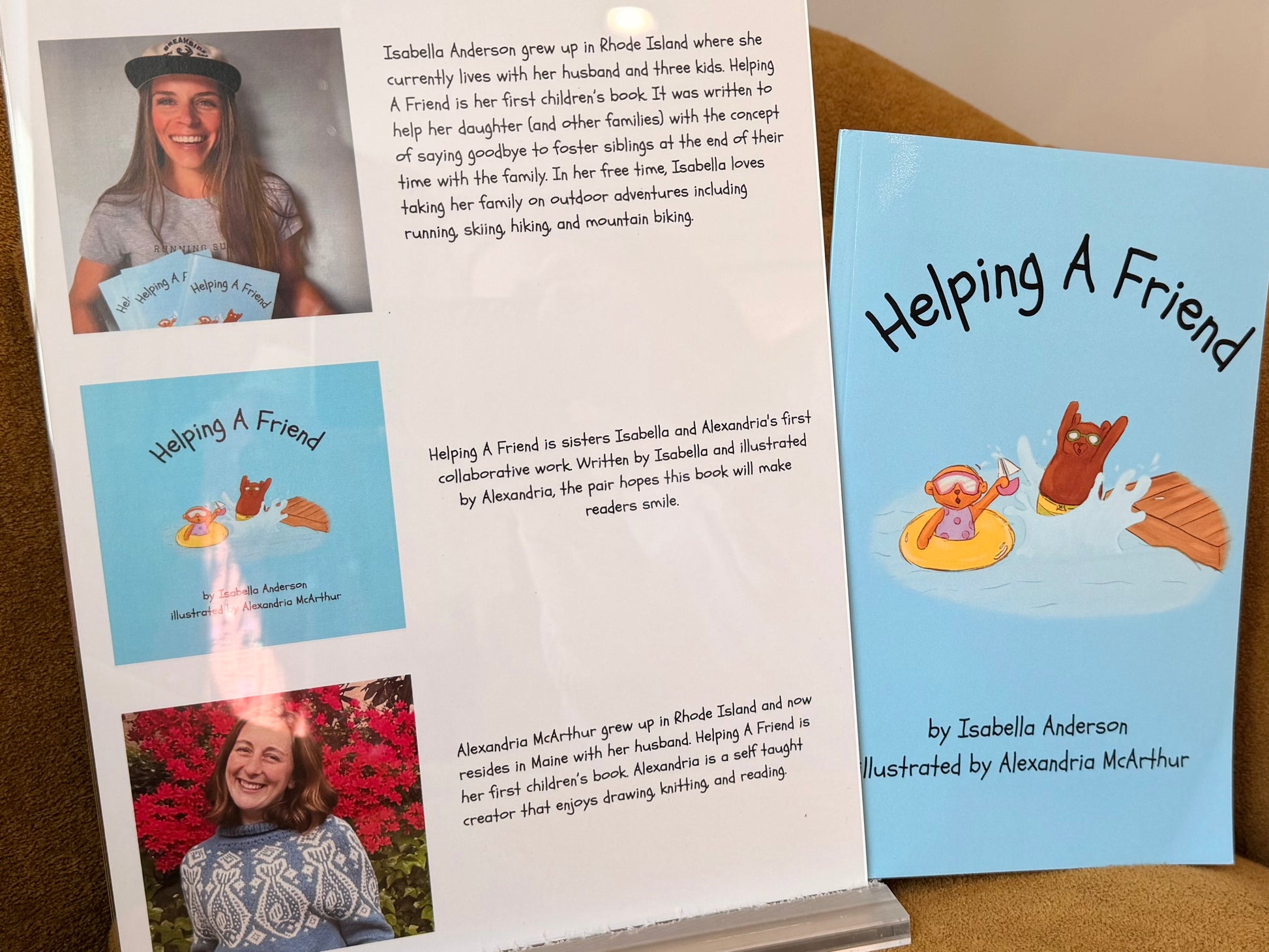 Inside pages of Helping A Friend, a children's book about saying goodbye to foster siblings
