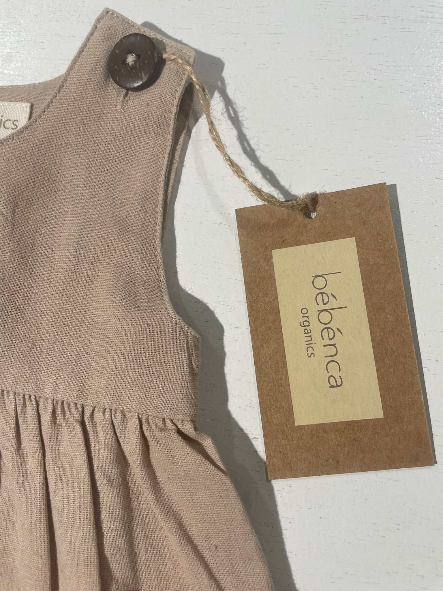 Girls moonstone recycled cotton dress side view detail