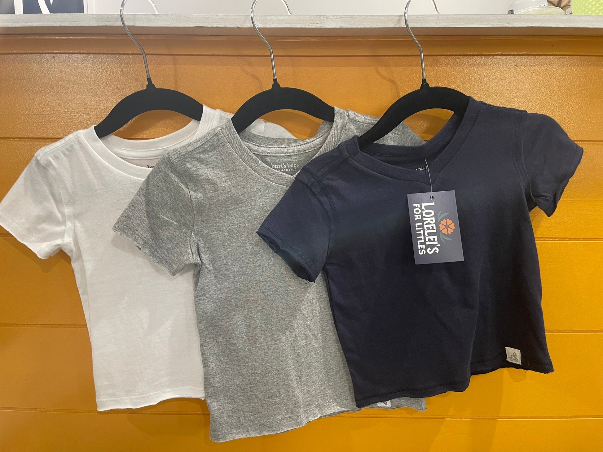 Organic cotton v-neck plain tee for kids worn lifestyle view