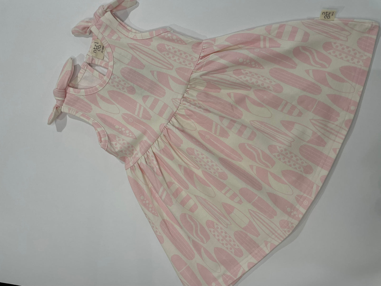 Surf's Up girls dress flat lay product view