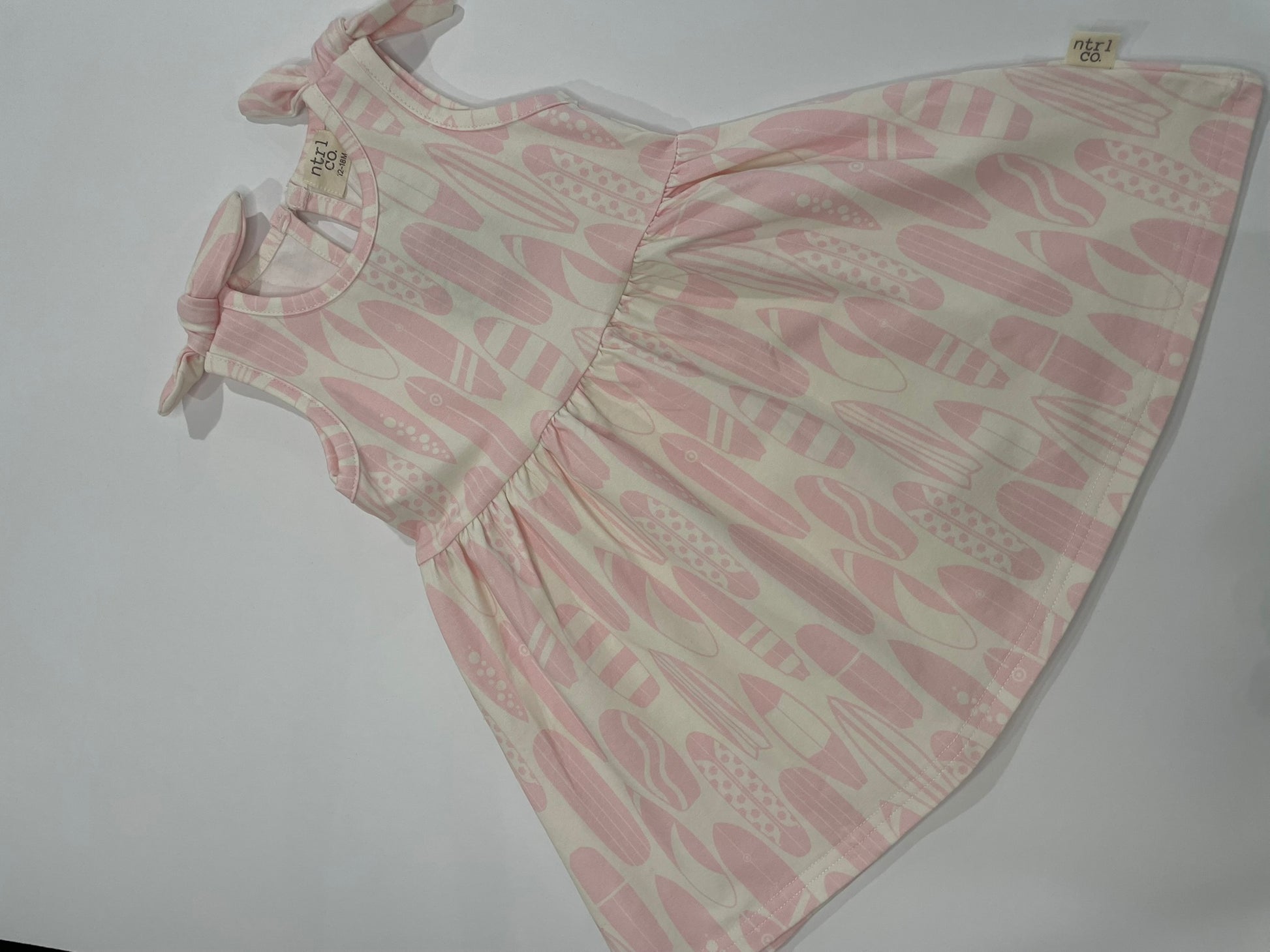 Surf's Up girls dress flat lay product view