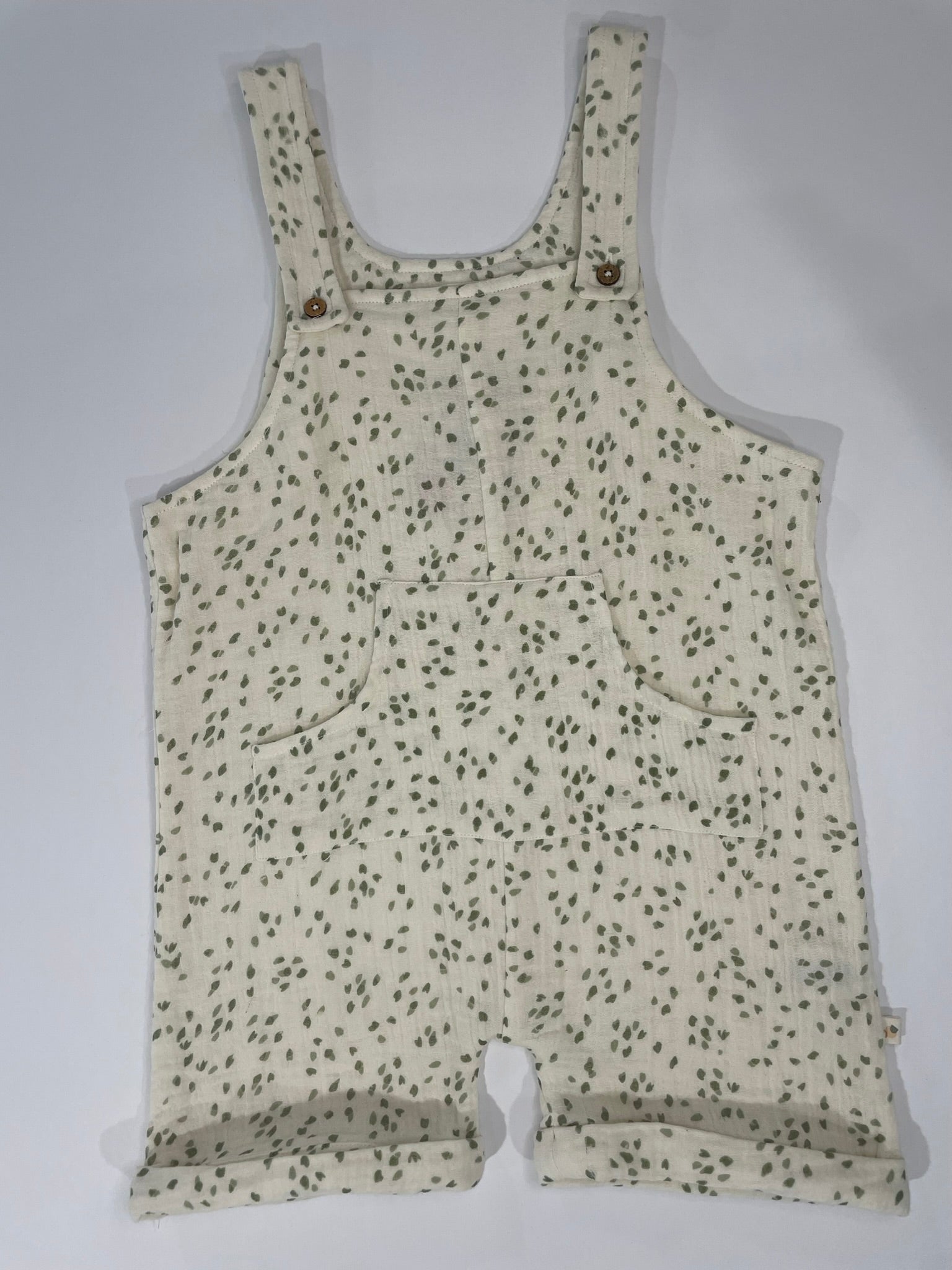 Organic petal shortalls for girls worn lifestyle view