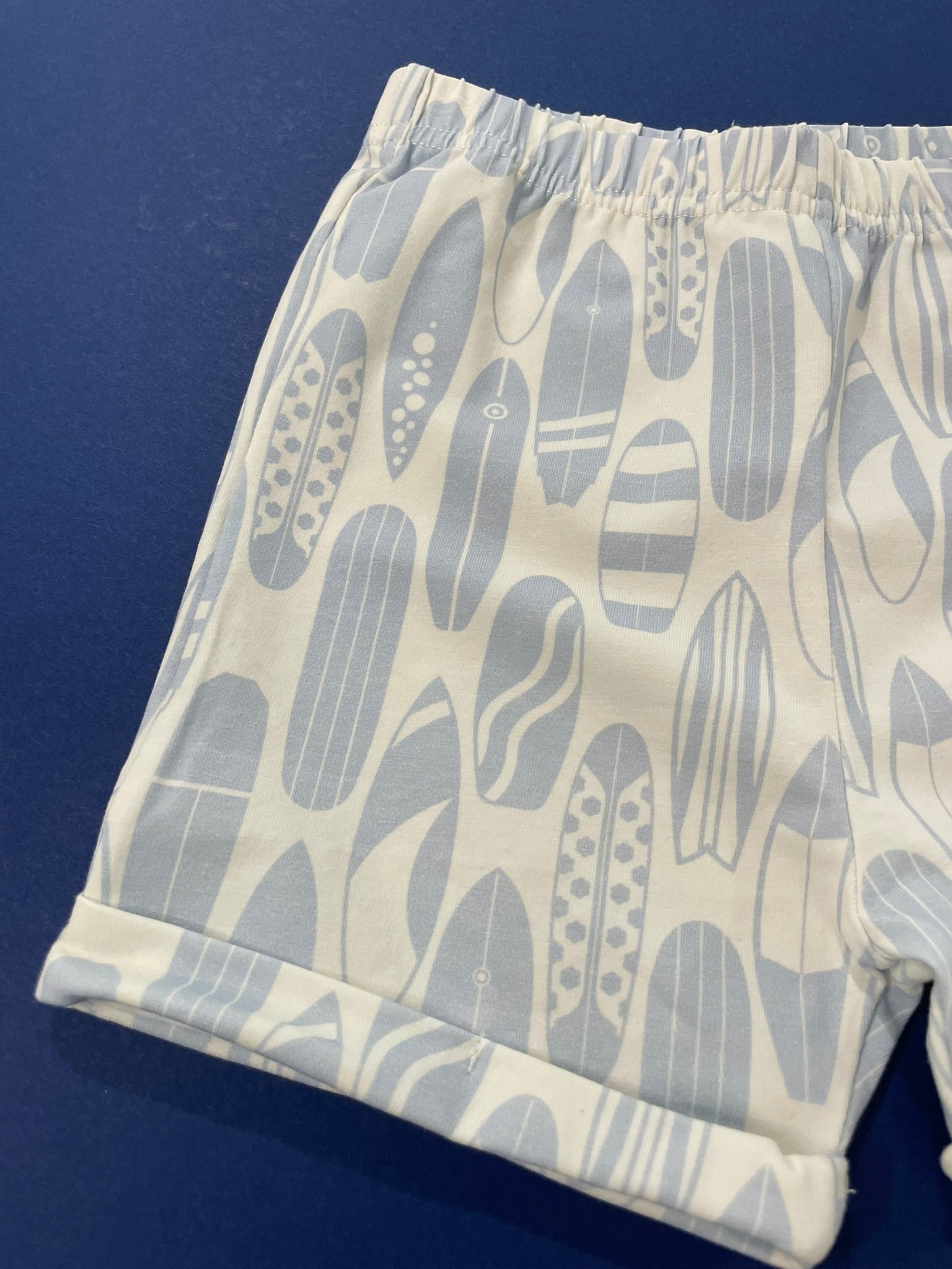 Surf's Up collared top and shorts set flat lay product view