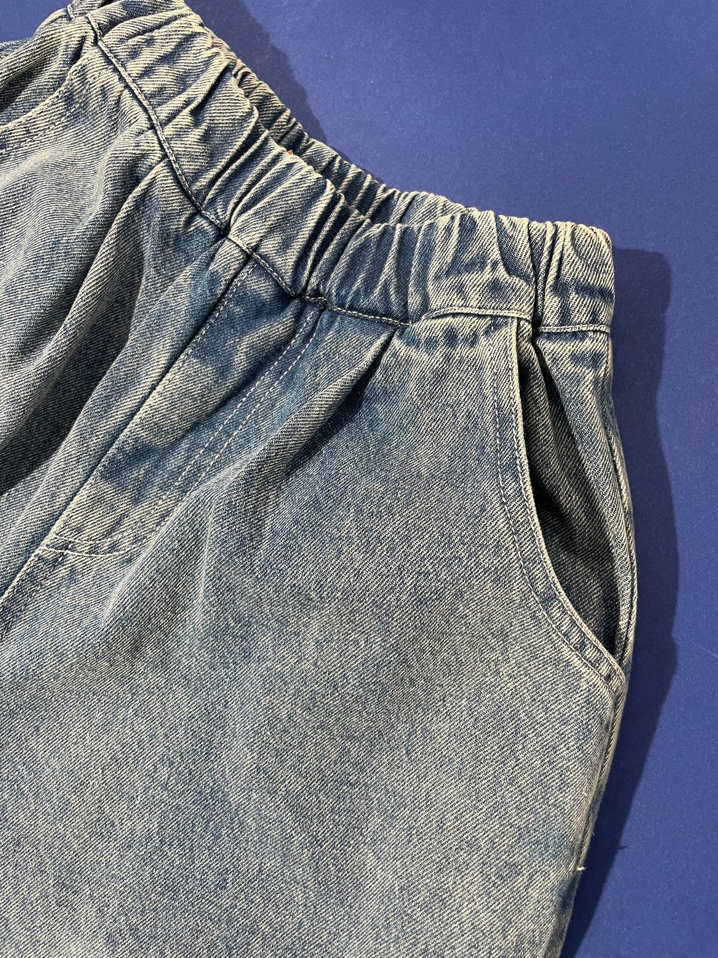 Kids denim jogger pants worn lifestyle view