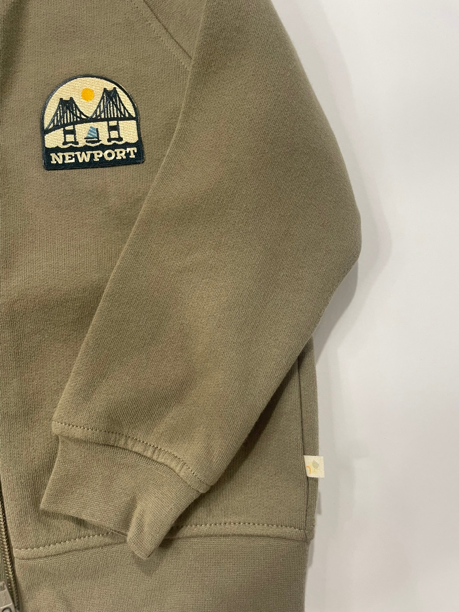 Sunwray olive sweatshirt flat lay product view
