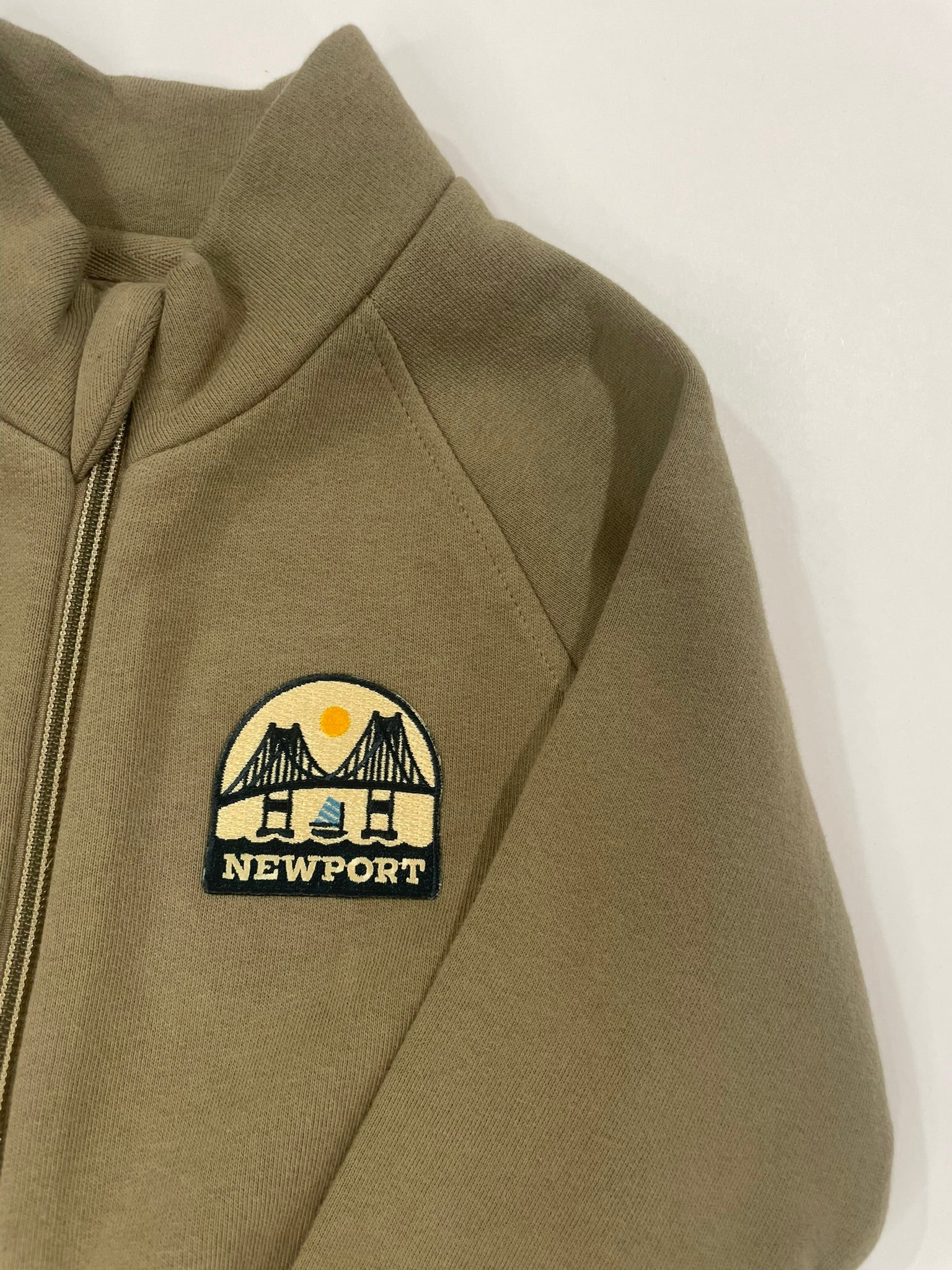 Kids in Sunwray olive sweatshirt outdoor lifestyle view