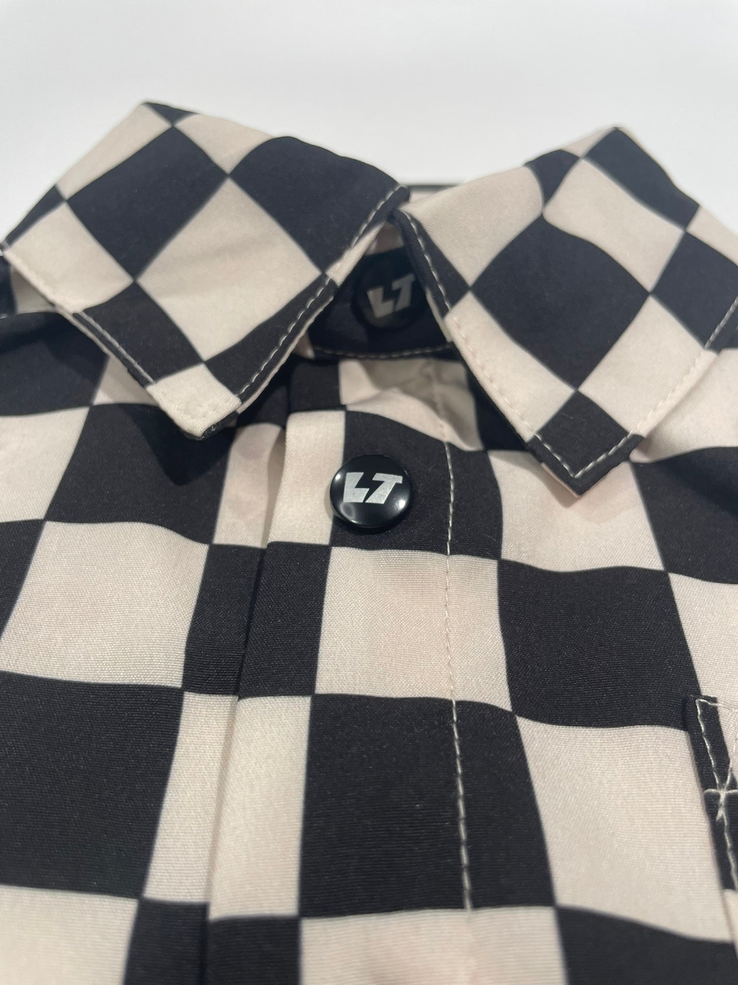 Checker snap button-up shirt for kids alternate view