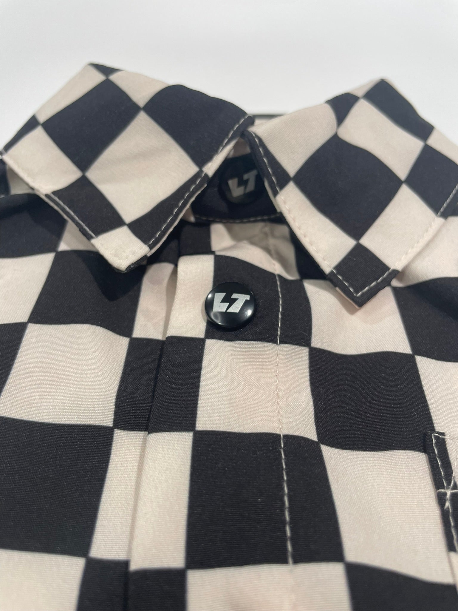 Checker snap button-up shirt for kids alternate view