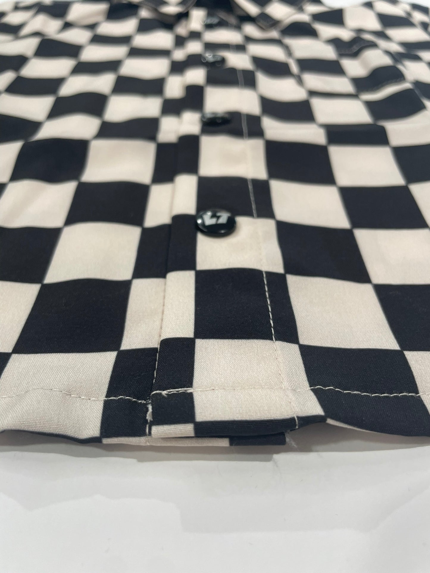 Checker snap button-up shirt for kids detail view