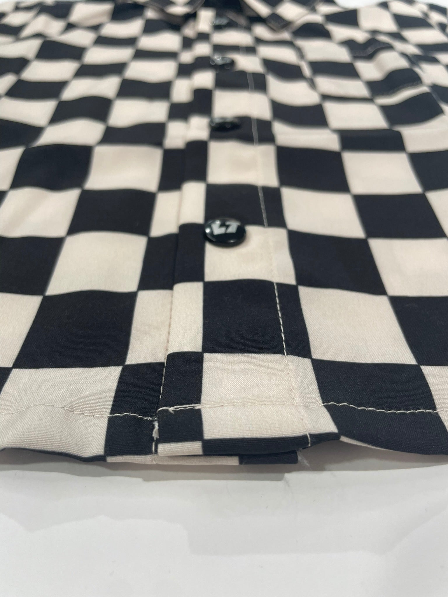 Checker snap button-up shirt for kids detail view